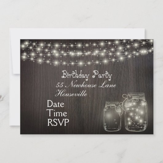 Fairy Lights tiener meisje Party Kaart (Voorkant)