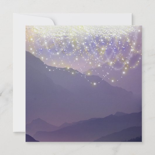 Fairy Lights Violet Paarse bruiloft Save the Date Kaart (Achterkant)