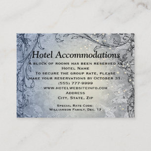 Fairy Lights Whimsy Blue Hotel Accommodatie-kaarte Informatiekaartje