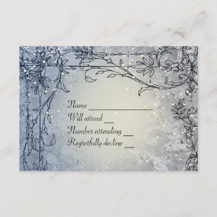 Fairy Lights Whimsy Blue RSVP Kaartje