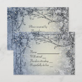 Fairy Lights Whimsy Blue RSVP Kaartje (Voorkant / Achterkant)