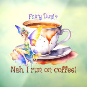 Fairy loopt op koffie raamsticker (Vel 3)