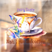 Fairy loopt op koffie raamsticker (Vel 2)