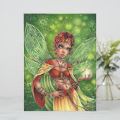 Fairy Magic Fantasy Forest Wings Vrouw Art Kaart (Staand voorkant)