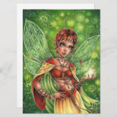Fairy Magic Fantasy Forest Wings Vrouw Art Kaart (Voorkant / Achterkant)