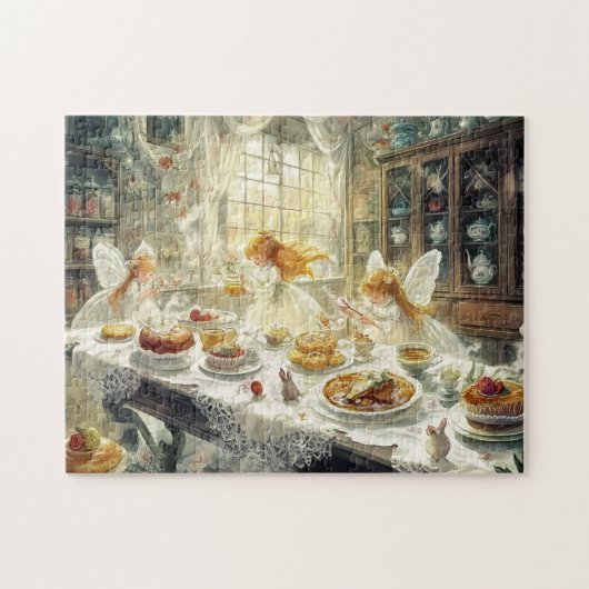 Fairy Magic Tea Party Spring Kitchen Baking Time Legpuzzel (Horizontaal)
