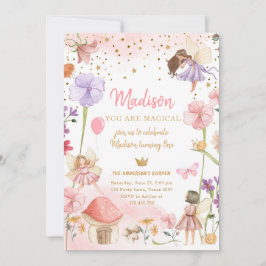 Fairy Magical Forest Garden Girl eerste verjaardag Kaart