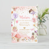 Fairy Magical Forest Garden Girl eerste verjaardag Kaart (Staand voorkant)