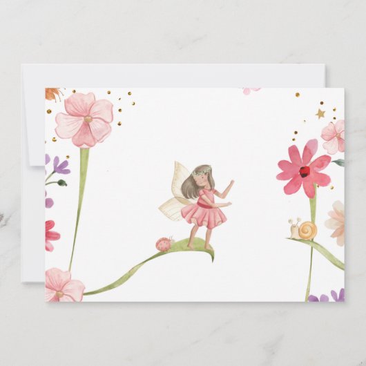Fairy Magical Forest Garden Girl eerste verjaardag Kaart (Achterkant)