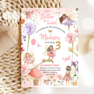 Fairy Magical Forest Garden Girl Fairy Birthday in Kaart