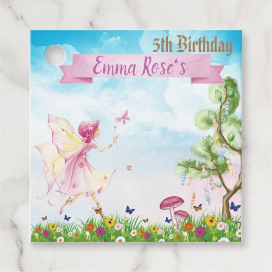 Fairy magische verjaardagsfeestje gunsttags bedankjes labels (Voorkant)