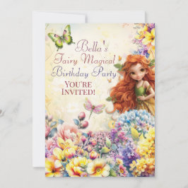 Fairy Magische Verjaardagsfeestuitnodiging Kaart