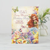 Fairy Magische Verjaardagsfeestuitnodiging Kaart (Staand voorkant)