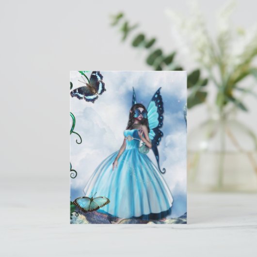 Fairy Masquerade Ball Briefkaart (Staand voorkant)