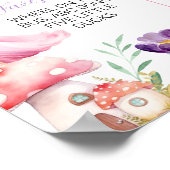 Fairy meisje 1e verjaardag mijlpaal teken poster (Hoek)