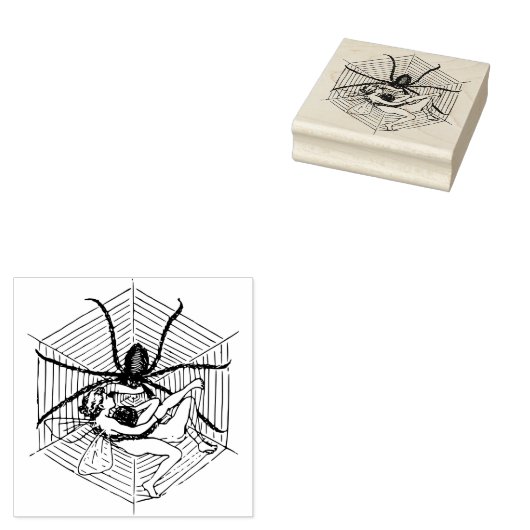 Fairy meisje gevangen in een spinnenweb rubberstempel (Gestempeld)