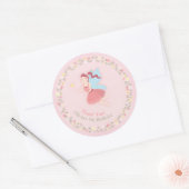 Fairy Meisje Lente Bloemen Roze Dank u Sticker (Envelop)