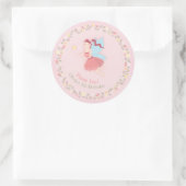 Fairy Meisje Lente Bloemen Roze Dank u Sticker (Tas)