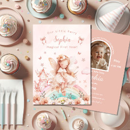 Fairy Meisje Magische Theepot Regenboog Foto Verja Kaart