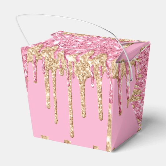 Fairy meisje roze goud glitter sparkle glans magie bedankdoosjes (Achterkant)