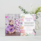Fairy Meisje Verjaardag Foto Dank je kaart (Staand voorkant)