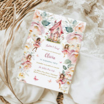 Fairy Meisje Verjaardag Whimsical Enchanted Floral