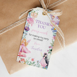 Fairy Meisje Verjaardagsfeestje Dank u Label Cadeaulabel