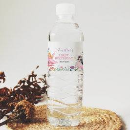 Fairy Meisje Verjaardagsfeestje Waterfles Label Etiket
