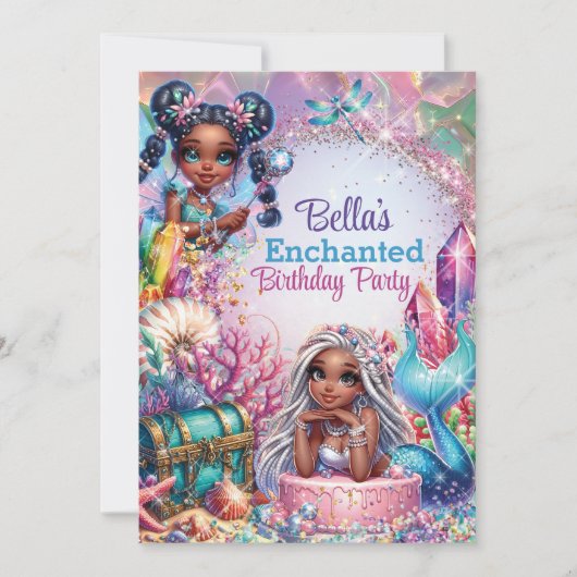 Fairy Mermaid Fantasy Party uitnodiging (Voorkant)