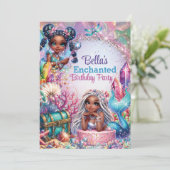 Fairy Mermaid Fantasy Party uitnodiging (Staand voorkant)