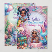 Fairy Mermaid Fantasy Party uitnodiging (Voorkant / Achterkant)