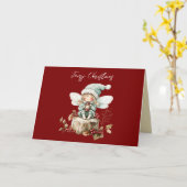 Fairy Merry Kerstmis Kaart (Gele Bloem)