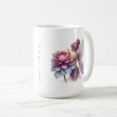 Fairy met een oversized bloem gepersonaliseerd koffiemok (Voorkant rechts)