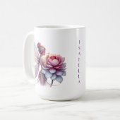 Fairy met een oversized bloem gepersonaliseerd koffiemok (Voorkant links)