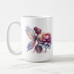 Fairy met een oversized bloem gepersonaliseerd koffiemok