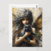 Fairy met een Schattige kitten Briefkaart (Voorkant / Achterkant)