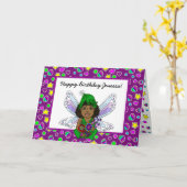Fairy met Flowers Happy Birthday Kaart (Gele Bloem)