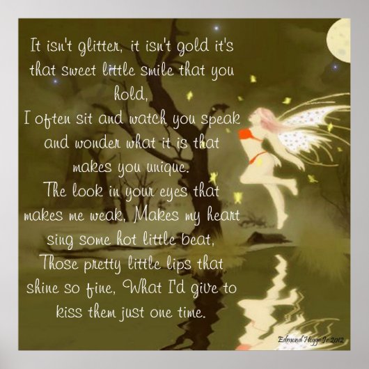 Fairy met Glitter Poem Poster (Voorkant)