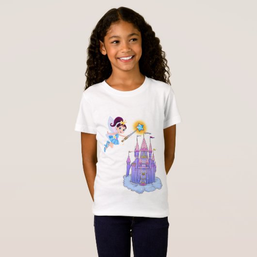 Fairy met kasteel t-shirt (Voorkant volledig)