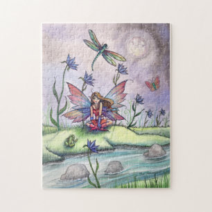 Fairy met libellen en kikkerpuzzel legpuzzel