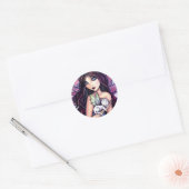 Fairy met witte kat Sticker van Molly Harrison (Envelop)