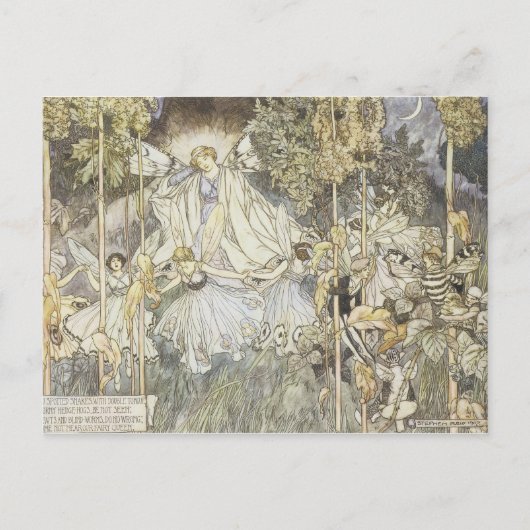 Fairy Midzomer Night's Dream 1907 Briefkaart (Voorkant)