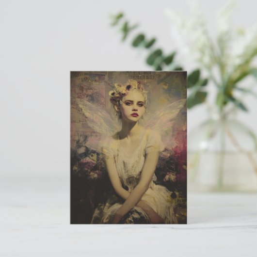 Fairy Mixed Media Collage Briefkaart (Staand voorkant)