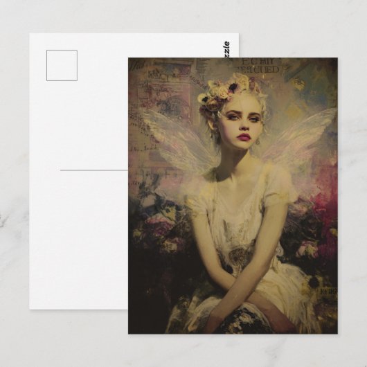 Fairy Mixed Media Collage Briefkaart (Voorkant / Achterkant)