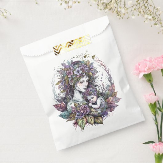 Fairy moeder en kind bedankzakje (Gezegeld)