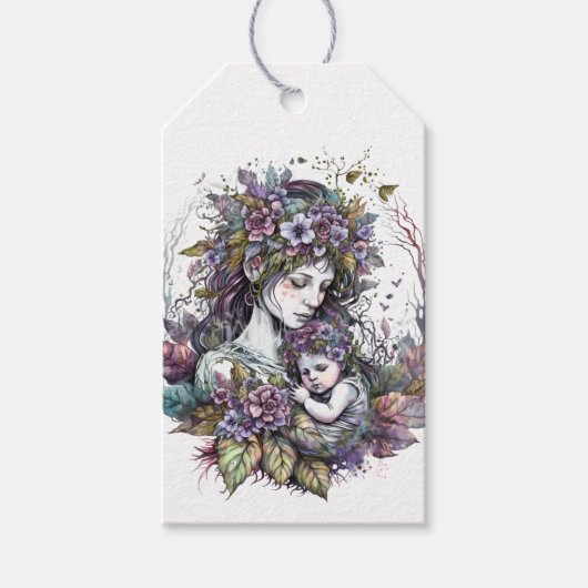 Fairy moeder en kind cadeaulabel (Voorkant)