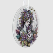 Fairy moeder en kind Ketting Ornament (voorkant)