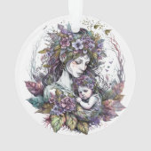 Fairy moeder en kind Ketting Ornament (achterkant)