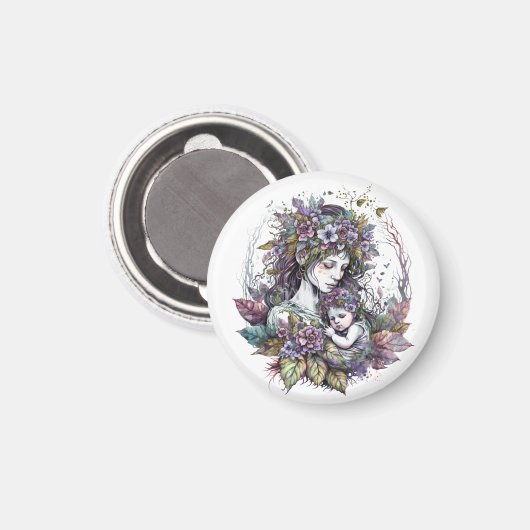 Fairy moeder en kind magneet (Voorkant / Achterkant)