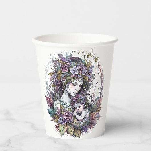 Fairy moeder en kind papieren bekers (Voorkant)